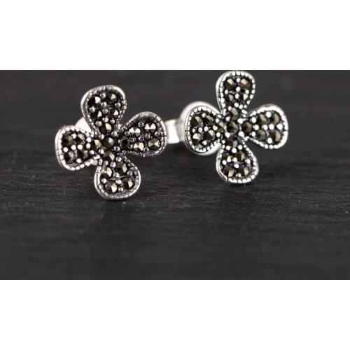 925 sterling silver jewelry inlaid mark stone earrings