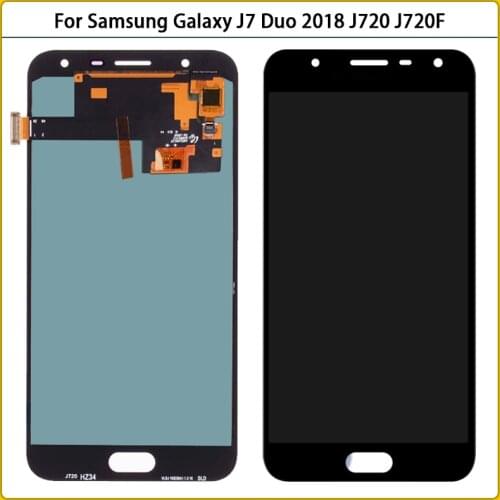 AMOLED 5.5" For Samsung Galaxy J7 Duo 2018 LCD Display Touch Screen Digitizer Assembly J720 J720F LCD Screen Replace
