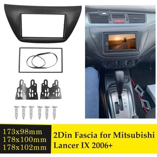 2 Din Car Radio Stereo Fascia For Mitsubishi Lancer IX 2006+ Dash Bezel Refitting Kit Radio Fascia CD/DVD Player Cover Trim Kits