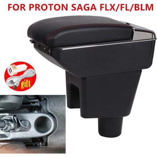 CAR ARMREST FOR PROTON SAGA FLX/FL/BLM 2008-2019 Car Accessories Console Box Center Arm Rest With Cup Holder Ashtray Storage Box