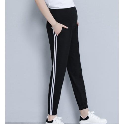 Maternity spring autumn Harlan jogger Pants Pregnant Women Stripe Trousers clothes Pregnancy Casual Belly loose summer Leggings
