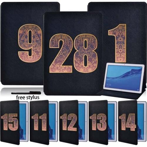 Tablet Case for Huawei MediaPad T3 8.0 / T3 10 9.6" / T5 10 10.1" PU Leather Shockproof Protective Stand Cover Shell + Stylus