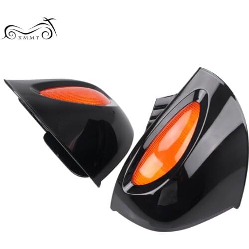 Motorcycle Rearview Mirrors Black Side Mirrors ABS Shell Amber Turn signal lens Fit For BMW RT R1100 RTP R1150 RT