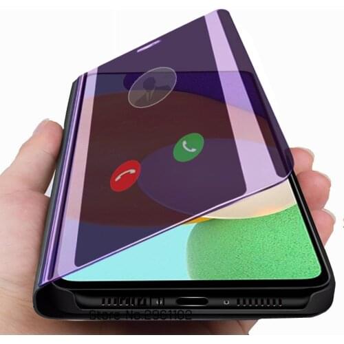 For samsung a72 case Smart mirror flip case for samsung galaxy a 72 5g sansung galaxi a72 72a a726b magnetic stand cover coque