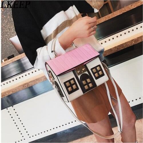 Personality House Shaped Leather Women Handbags Fashion Creative Girl Messenger Crossbody Bag Shoulder Bag Bolsa Feminina