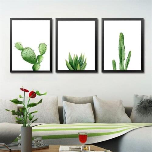 Green cactus canvas painting Wall art plant Picture Room Art poster Decoration Painting No Frame botanical wall print