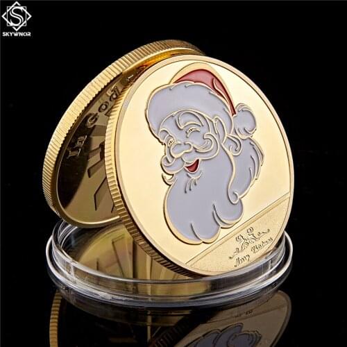 2019 Merry Christmas Snowman and Deer Gold Token Collectible Coin Decorative Gifts