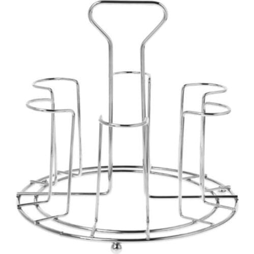 Metal Silver Mug Tree Holder Quick Drain 6 Cups Coffee Tea Glass Cup Rack Storage Stand Home Kitchen Storage