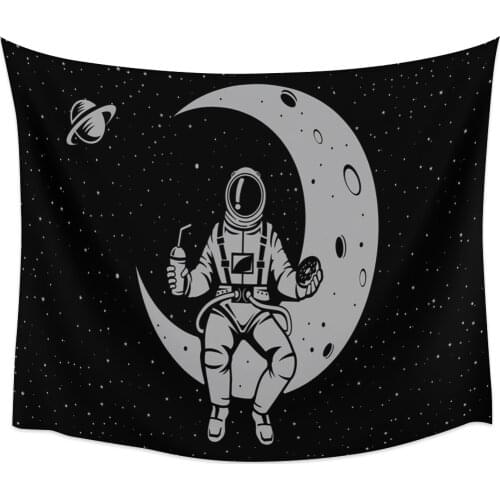 Space Exploration Astronaut Moon Wall Tapestry Home Wall Decor Tapestry Cover Beach Towel Picnic Mat Yoga Mat
