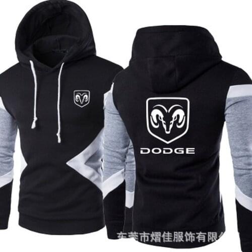 2021 New Men Dodge Spring Autumn Fashion Pullover Sweatshirts Patchwork Casual Cotton Hoodies Clothing S-5XL Size