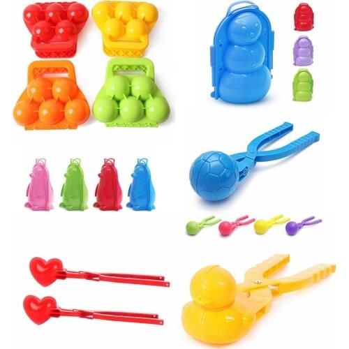 Plastic Snowball Maker Clip Cartoon Snowball Clip Winter Snow Sand Mold Tool for Snowball Fight Outdoor Fun Sports Children Toys