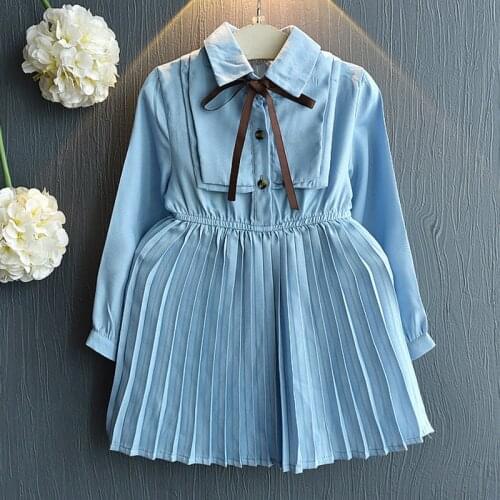 Cute Preppy Style Spring Baby Kids Girl Grid Dresses For Girls Princess Dresses New Autumn Kids Girl Dress Long Sleeve Dress