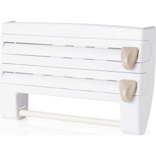 Preservative Film Cutter Kitchen Accessories Storage Rack Aluminum Foil Barbecue Paper Tissue Towel Holder Plastic Wrap Racks