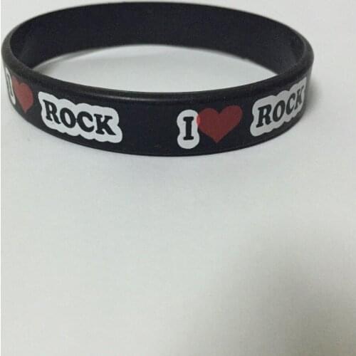 I LOVE ROCK Silicone Bracelet print LOGO202*12*2MM