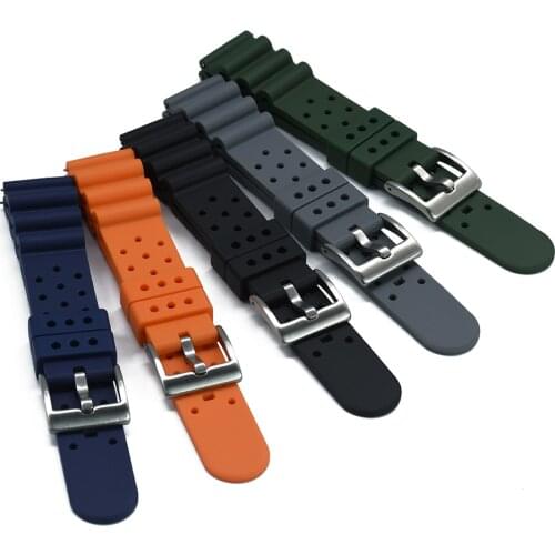 Premium-Grade Silicone Rubber Watch Strap 20mm 22mm Bracelet Wristwatches Band Watchband Waterproof Breathable Wristband