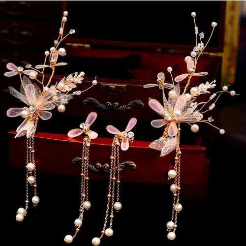 Bride Headdress Wedding Headdress Headdress Fringe Edge Clip Hanfu Hair Ornament