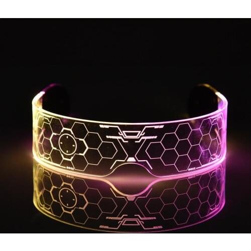 LED Glasses Luminous Neon Light Glowing Glasses Glowing Carnival Costume Glasses Christmas Halloween Supplies DJ Club Props