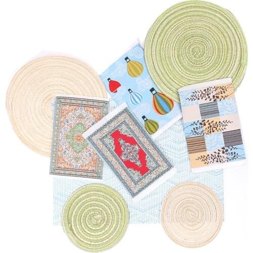 Woven Hand Turkish Rugs Doll House Mini Carpet Mat Decor Floor Coverings For 1:12 Scale DIY Dollhouse Accessories