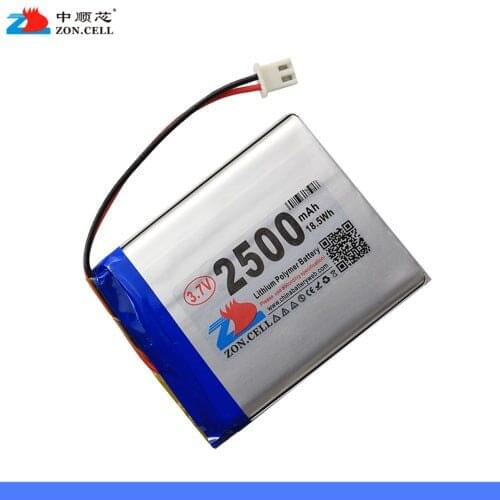In 2500mAh 3.7V 554858 polymer lithium battery monitoring mobile phone mobile power 505060 Rechargeable Li-ion Cell