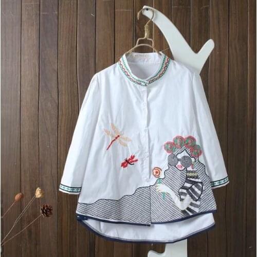 VAHAMAS Stand-up Collar Blouses