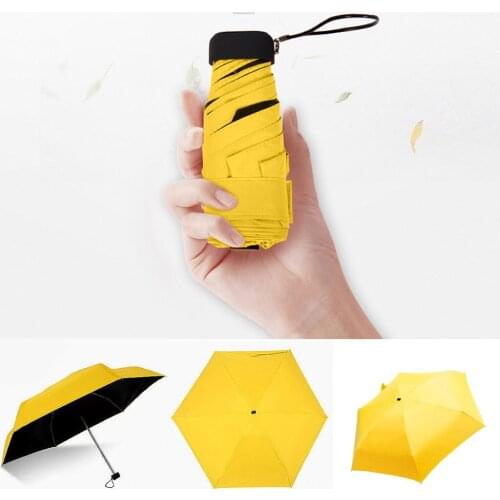 Umbrella Sun Rain Women Flat Lightweight Umbrella Parasol Folding Sun Umbrella Mini Umbrella Small Size Easily Store Parasol
