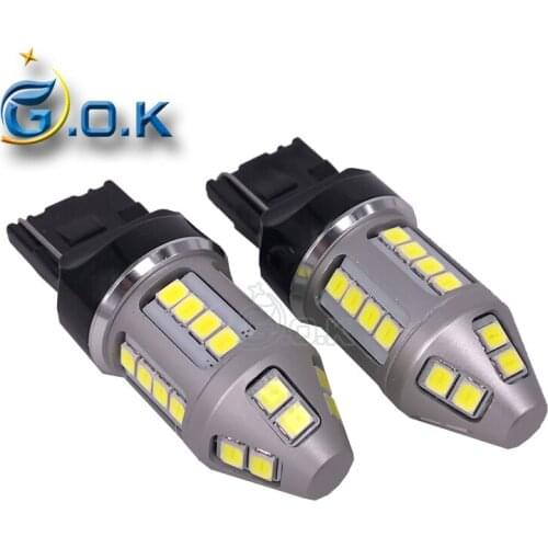 10pcs T20 7440 led 30SMD 2835 LED 30w Auto Brake Lights Car DRL Driving Lamp Stop Bulb Turn Signals LED Car Tail White light