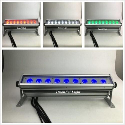 10pcs High Bright Mini 9x10w Rgbw 4in1 Led Wall Washer Dmx Bar Spot Wash Light IP65