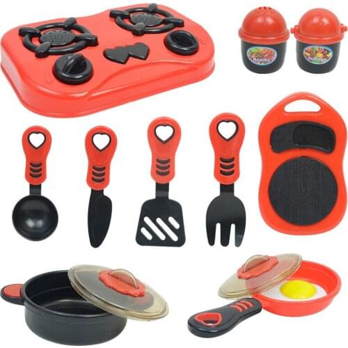 11 PCS Play Cooking Kit For Kids Kitchenware Set Roleplay Toddler Playhouse Game For Children New Kids Kitchen Toys
