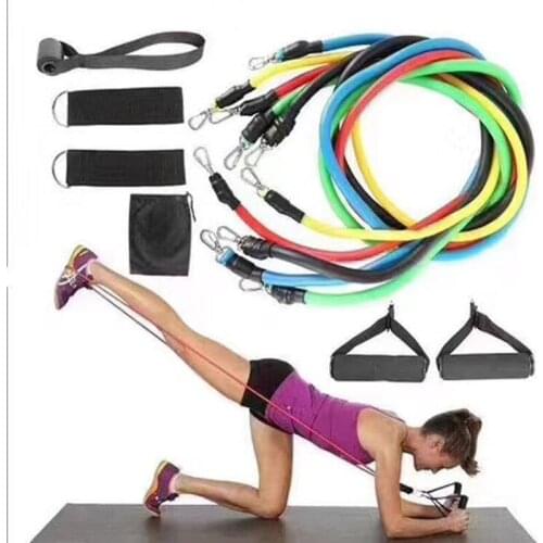 11Pcs/set Pull Up Rope Tension Latex Resistance Tension Band Body Workout Yoga Muscle Training Fitness Equipment for Sports