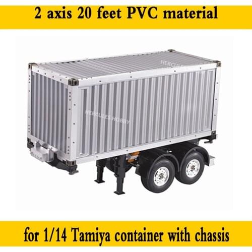2 Axis Pvc Container with Chassis for 1/14 Tamiya RC Truck Car SCANIA VOLVO MAN TGX Diy Parts