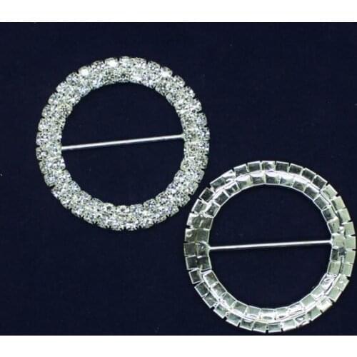 2018Promotion Belt Buckle Free Shipping 50mm Double Rhinestone Cloth Accessories Decorative Buckle Wedding Decoration 10pcs