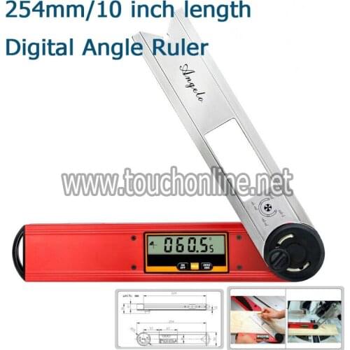 254mm/10 inch length Digital Angle Ruler Finder Meter Protractor 360 degree 0.05 degree TAF-254