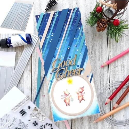 3pcs/set Metal Cutting Dies Slimline Strips for DIY Scrapbooking Craft Paper Cards Embossing Dies Making Template 2021 New