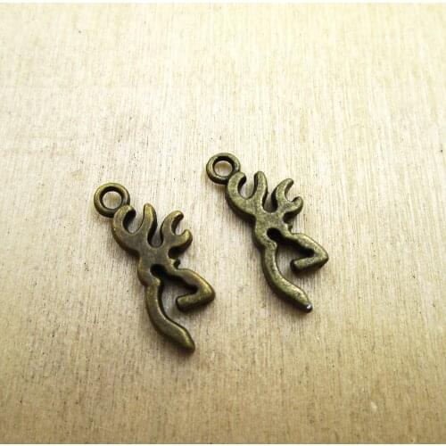 30pcs-- Deer Head Silhouette charm Deer Antlers Charms Pendants DIY necklace/ bracelets charms antique bronze tone