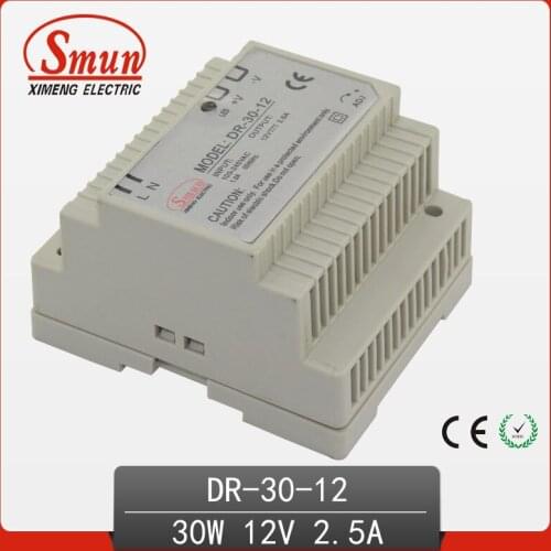 30W 12V 2.5A Single Output AC-DC Indoor Din Rail Switching Mode Power Supply DR-30-12