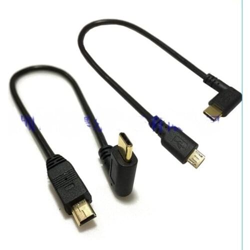 50pcs.USB 3.1 Type C Angled OTG Data Cable Adapter Converter Charging Cable.Mini USB & Micro USB Cable 5 Pin Male to Male