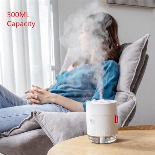 500ML Snow Mountain USB Ultrasonic Electric Aromatherapy Essential Oil Diffuser Air Humidifier Purifier Home with Warm LED Light