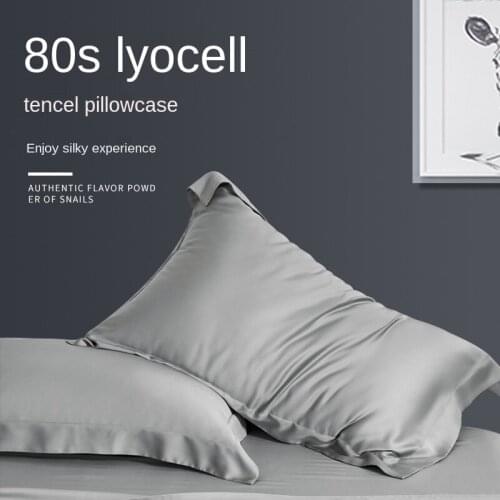 80 Pcs Tencel Pillowcase Summer Cool Feeling One-Pair Package Ice Silk Pillow Case Silk Solid Color Pillow Silk Pillowcase