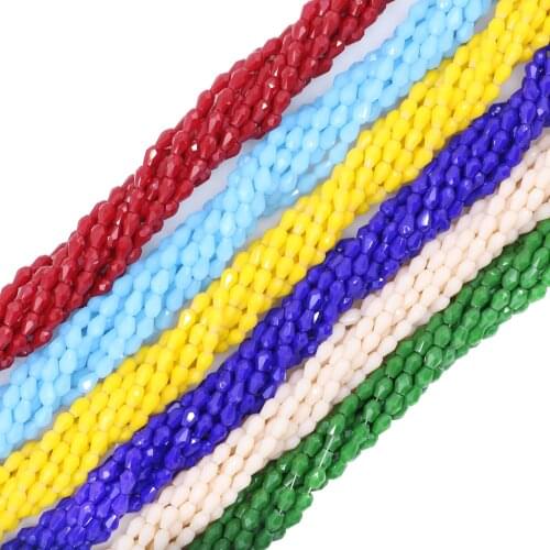 95pcs/lot 3x5mm Austria Teardrop Crystal Red Beads For Jewelry Making Earrings Diy Craft Loose Faceted Glass Briolette Beads