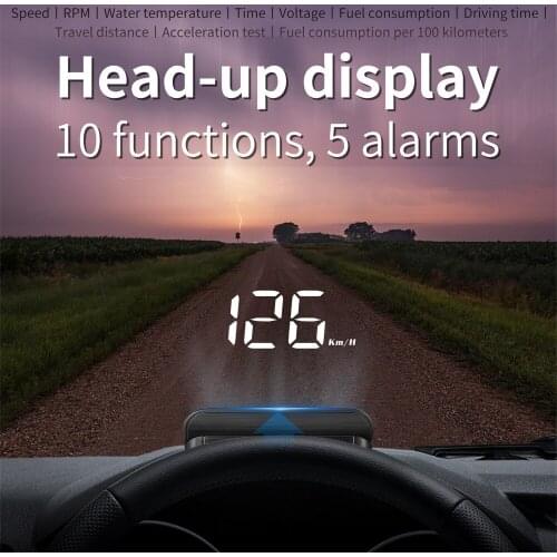 Car HUD Head-Up Display OBD2 Dashboard Speedometer Projector Speed Warning