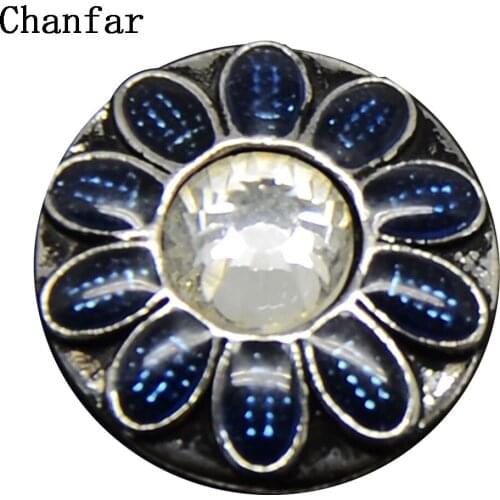 Flower Pattern Alloy Snap Button Beads Jewelry For 18mm Snap Button Bracelet