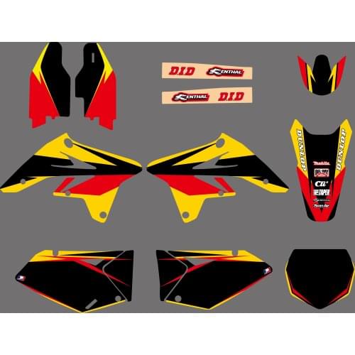 Dirt Bike Team Graphic Background Decals And Stickers Kit For Suzuki RMZ250 RM-Z250 RM-Z RMZ 250 2007 2008 2009