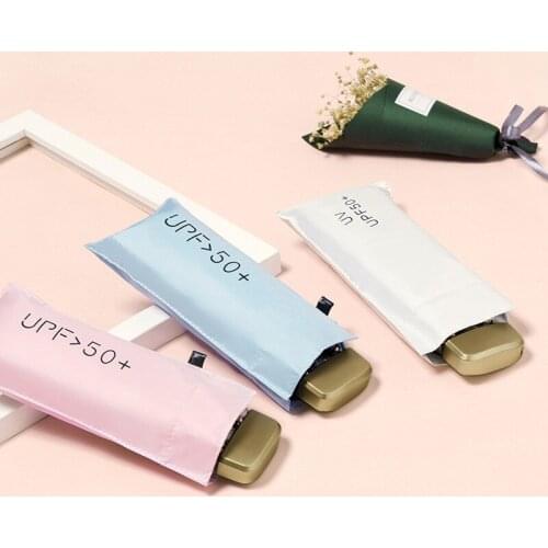 Mini Umbrella Pocket UV 5 Folding Cartoons Sun Umbrella Mini For Rain Women Male Japanese Waterproof Folding Yellow Umbrella