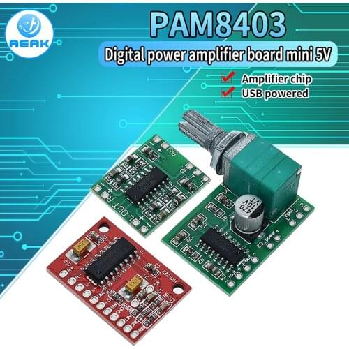 1PCS PAM8403 Super mini digital power amplifier board miniature class D power amplifier board 2 * 3 W high 2.5-5V USB