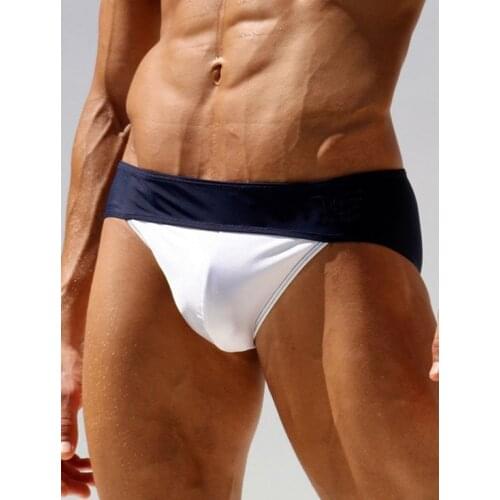 Mens low-waist fashion patchwork briefs youth low-waist briefs breathable shorts men