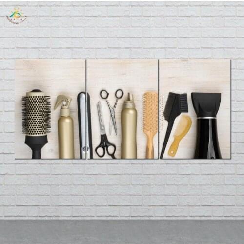 Wall Art HD Prints Canvas Art Painting Modular Picture And Poster Best Hair Salon Canvas Painting Decoration Home 3 PIECES
