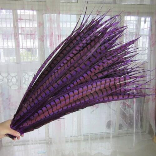 Product 50pcs/lot Natural Pheasant Tail Feathers 65-75CM 26-30inch Wedding Decoration Carnival Purple Feathers For Crafts