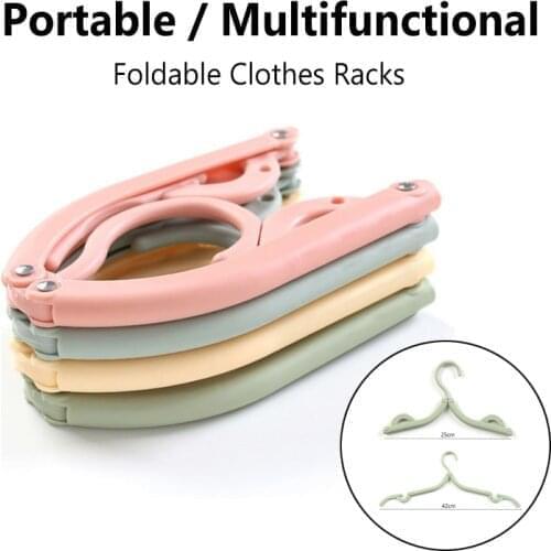 Portable Clothes Rack Folding Drying Rack Wardrobe Hanger Space Saver Foldable Organizer Rack Traveling Coat Hanger Home Storage