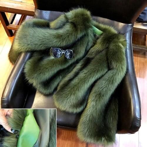 Thick Warm Fur Coat Winter Fashion O-neck Faux Fur Jacket Fluffy Plus Size Solid Color Elegant Plush Fur Coats Outerwear