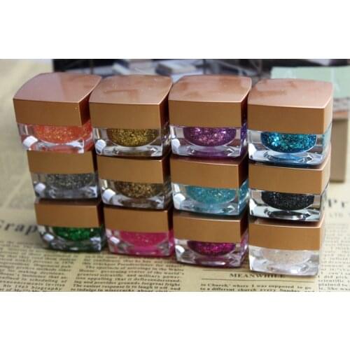 12 Beauty Colors Uv Nail Gel Glitter Refinement Sequins Glass Glue Wholesale nail art decoration
